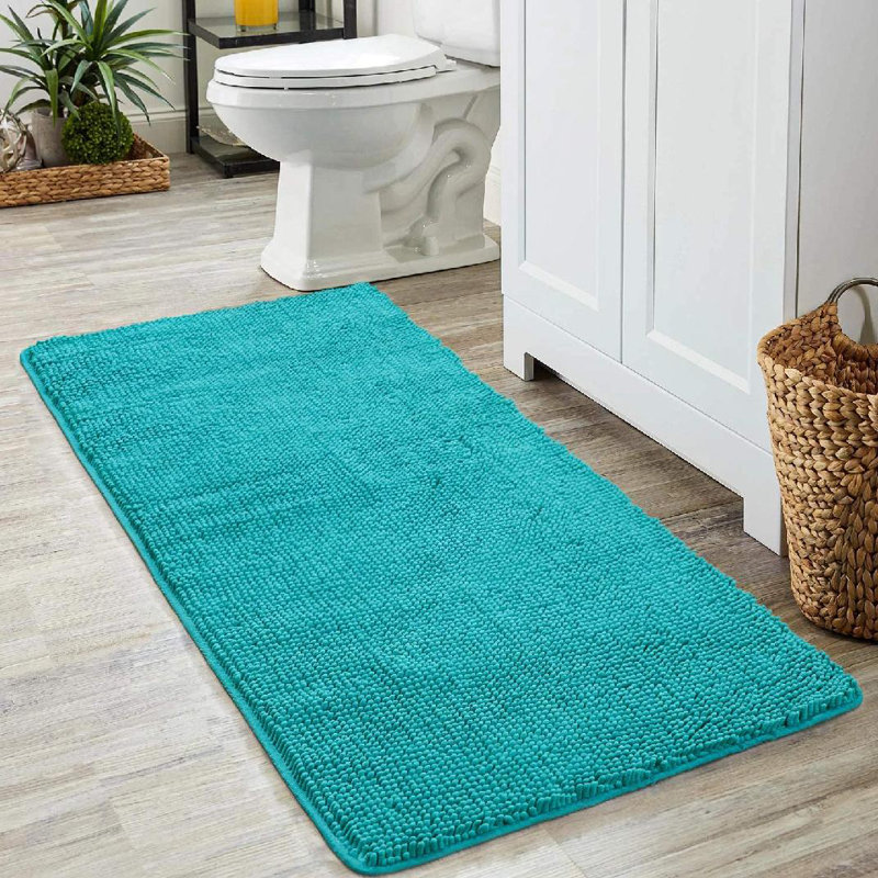 Ebern Designs Dayvonne Chenille Bath Rug with NonSlip Backing Wayfair